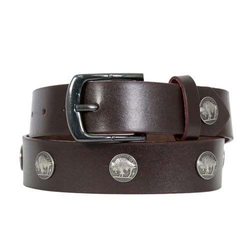 Hot Leathers Buffalo Nickel Brown Leather Belt BLA11314