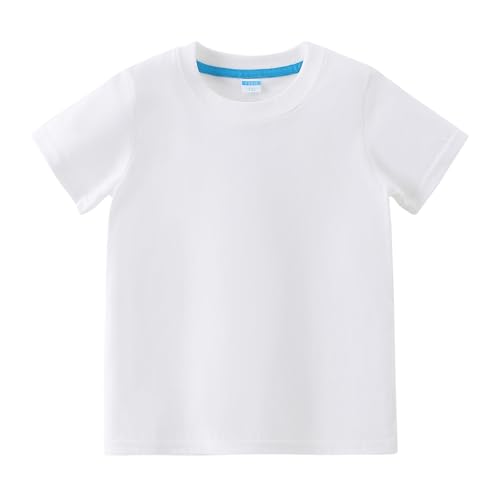 AMIYAN Toddler T Shirts Boys Girls Basic Tee Summer Cotton T-Shirts Crewneck Short Sleeve Shirts for Kids 2-7Y