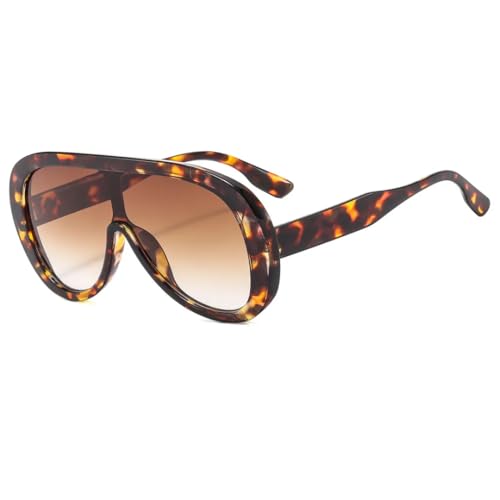 Lunettes de soleil surdimensionnées monobloc unisexes style rétro tendance UV400