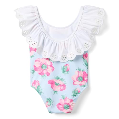 Janie and Jack Girls' Floral Eyelet One-Piece Swim (Toddler/Little Big Kid)2