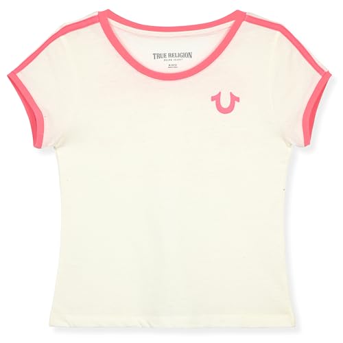 Image of True Religion Girls Short Sleeve Tee Shirt with Embelishments - Soft and Comfortable Girls T-Shirts