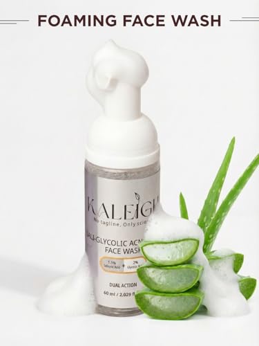 Image of KALEIGH Sali-Glycolic Acnecontrol Foaming Face Wash for Oily & Acne-Prone Skin Type | Tan Removal Cleanser for Men & Women | Deep Cleans Pores, Controls Excess Oil | Glowing, Moisturizing & Brightening Skin | Gently Exfoliates | 60ml
