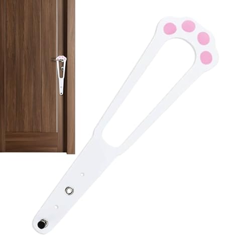 Pestillo de puerta para gatos, correa de bloqueo ajustable a prueba de perros, tope de puerta de gato, para armario, garaje, esquina, baño, cocina, área de alimentación