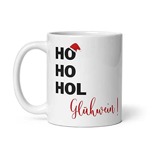 Tasse à vin chaud « HO HO HOL Hot wein» en céramique ou émail, tasse à vin chaud avec inscription en allemand 330 ml (ml), tasses à vin chaud personnalisées (tasse en céramique)