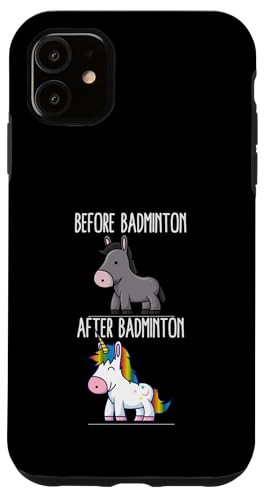 Before After Badminton ���j�R�[�� �o�h�~���g���v���[���[ �X�}�z�P�[�X iPhone 11 �p