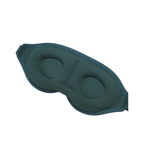 アイマスク、睡眠補助、99.99%遮光(睡眠栄養指導員推奨)、3D軽量アイマスク(調節可能) (緑)