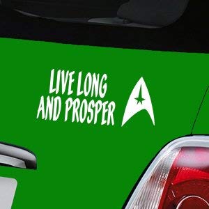 Star Trek Live Long And Prosper Blanc Voiture Sticker Autocollant en Vinyle pour fenêtre – (One P & P Charge n'importe combien de pièces vous achetez de Aerialballs.)
