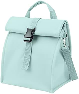 KALIDI Roll Top Insulated Lunch Bag,Cooler Bag with Adjustable Shoulder Straps,Foldable Waterproof Picnic Bag Cool Bag for Lunch for Women Men Adults Office Work,Camping,for Kids to School (Green)