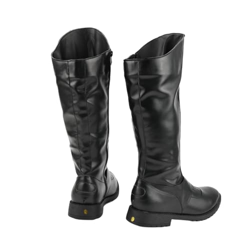 Mens Renaissance Tall Boots Pirate Medieval Leather Shoes Halloween Cosplay Riding Long Boot2