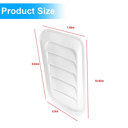 Image of Blilo 2PCS Hood Air Vents, Hood Scoop Bonnet Intake Cover, White | 13x7 Inch, Universal fit, flat top surfaces, ABS plastic, adhesive tape, decorative trim, exterior accessories