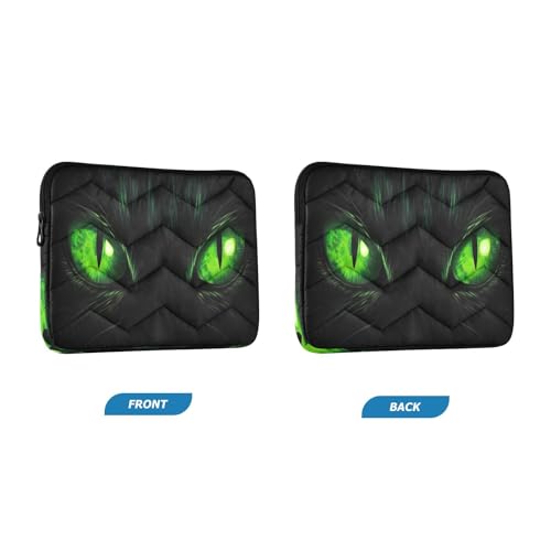 Funda para portátil 13-14 pulgadas con diseño de gato verde miniatura 2