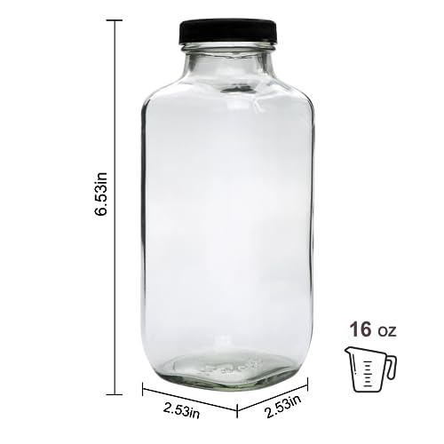 Accguan 16oz Reusable Water Bottles,Vintage Water Bottles for Juicing,Hot Sauce,Kombucha,Ginger Jar,Potion,Oil,Milk Bottles,Whiskey,Portable Travel Bottle,Smoothies Bottles(12pack)