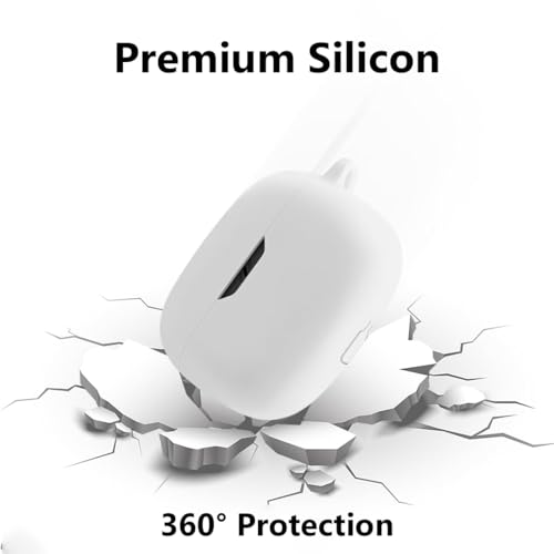 Image of LIRAMARK Silicone Cover Case with Carabiner Compatible with JBL Wave Beam 2 (2024) (White)