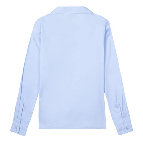 Image of Mud Kingdom Girls Dress Shirts School Uniform with Peter Pan Collar Poplin Long Sleeve
