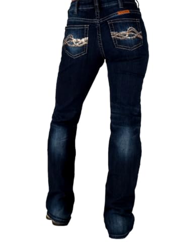 Cowgirl Tuff Western Jeans Womens Laredo Bootcut Dark Wash JLARDO4