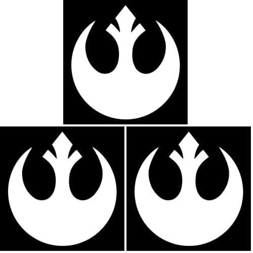 Image of EvolveFISH SW Rebel Alliance Logo Weatherproof Vinyl Decal - [White][5 inch] (Pack of 3)