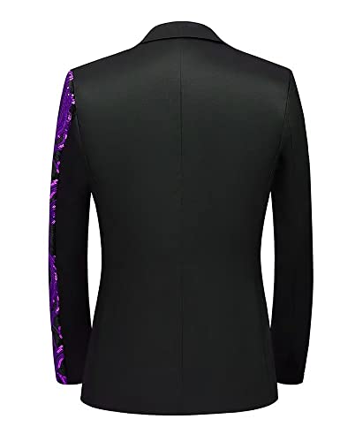 Men's Shiny Sequins Suit Jacket Blazer One Button Wedding Outfit Tuxedo for Party, Banquet, Prom…2