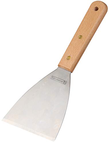 FMprofessional Spachtel Holzgriff 10 cm, hochwertiger Wender, Heber mit ergonomischem Griff aus Holz, vielseitiger Grillwender, Schaber mit Funktionsteil aus Edelstahll (Farbe: Silber/Braun) FMprofessional Spachtel Holzgriff 10 cm, hochwertiger Wender, Heber mit ergonomischem Griff aus Holz, vielseitiger Grillwender, Schaber mit Funktionsteil aus Edelstahll (Farbe: Silber/Braun)