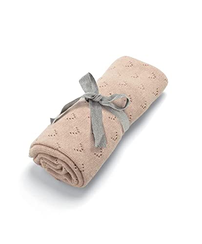 Mamas & Papas Nursery Small Knitted Blanket, Pink Pointelle (90x70cm)