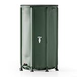 Wiltec Collapsible Water Container 500 Liter Rain Water Tank with Overflow Protection for Practical Water Storage Water Butt Barrel Portable Rain Catcher Collector Gardening Watering Plastic Feet