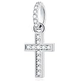 (2) 『MATERIALE E ARTIGIANATO』 Questo ciondolo pendente a croce è realizzato in argento sterling 925 e zirconi con intarsio. È realizzato da un lavoratore altamente qualificato, è delicato lavorato a mano. È liscio, sicuro al 100% per la pelle.