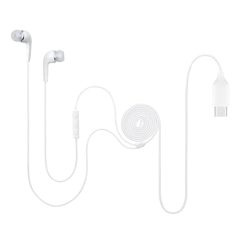 Image of Original USB Type-C Earphones for Samsung Galaxy S Series (S25, S24, S23, S22, S21), A Series, M Series, F Series & Note Series, Compatible with All USB-C Smartphones, Stereo Hi-Fi Sound - White