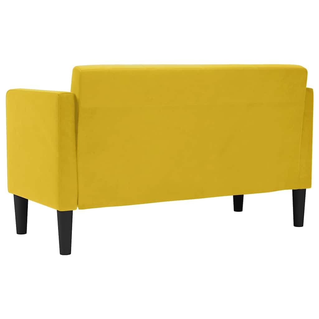 vidaXL Sofá de Dos plazas Amarillo de Terciopelo de 111 cm
