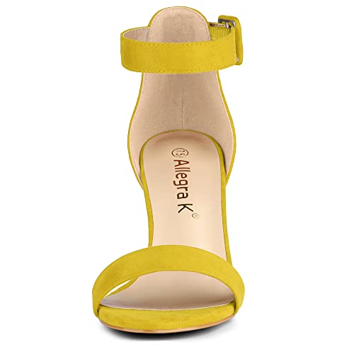 Image of Allegra K Women's Open Toe Chunky High Heel Buckle Ankle Strap Sandals
