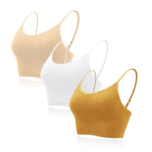 Image of Kaththai Women Cotton Padded Wire-Free Sports Bra with Adjustable Straps Soft Padded Push-Up Bra for Yoga, Fitness (Free Size Bra Fit Up to 28,30,32,34)
