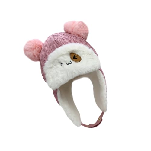 VANZACK Thickened Thunder Cap Boys and Girls Bonnet Boy Winter Hat Pink Hat Girls Cotton Earflap Winter Headwear
