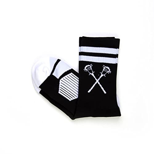 ChalkTalkSPORTS Lacrosse Performance Crew Socks - Retro Crossed Sticks - Youth & Adult - Multiple Colors - Lax Mid-Calf Socks4