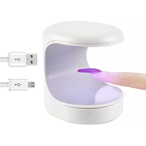 UV Nail Lamp, ANGNYA 9W Mini Nail Dryer Portable UV Lamps for Gel Nails USB Gel Lamp, 60S Quick Drying Nail Lamp for Gel Polish (Purple) Cover