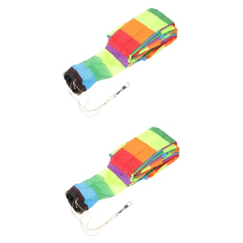 Mikikit 2pcs Rainbow Hand Kite Tail Streamers Easy Connector Design for Kite Decorating Kit