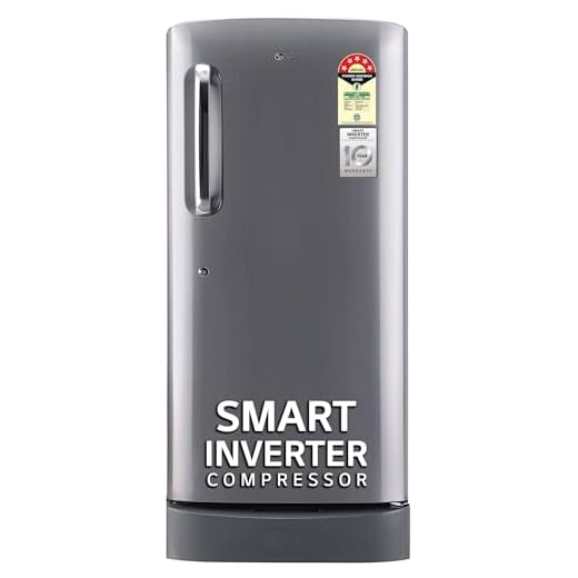 LG 185 L 5 Star Inverter Direct-Cool Single Door Refrigerator (GL-D201APZU, Shiny Steel, Base stand with drawer)