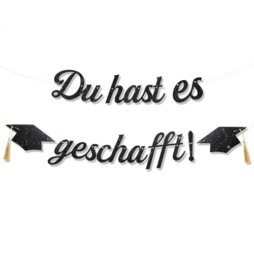 COMOOKA Du hast es geschafft Girlande Abitur Bachelor & Master Abschluss