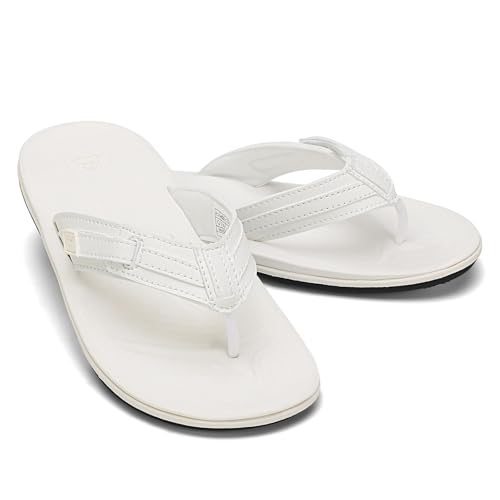 SAGUARO Chanclas para mujer Zapatillas de casa de invierno Zapatos de ducha y baño Cómodas Antideslizantes Suaves Interior Tallas 36 42, Blanco, 37 EU