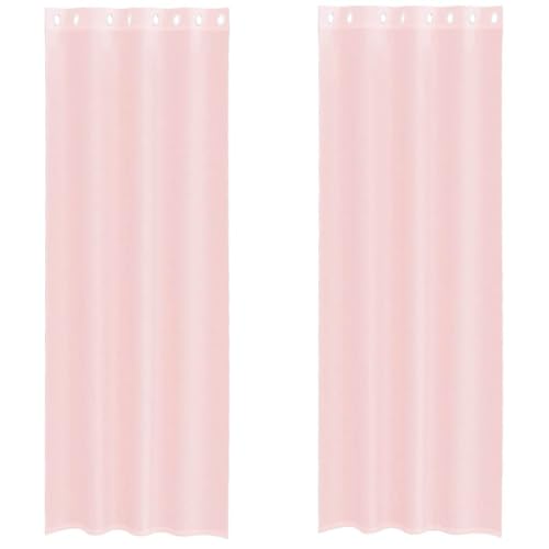 vidaXL Cortinas de Gasa con Ojales 2 uds Rosa Claro 140x300 cm