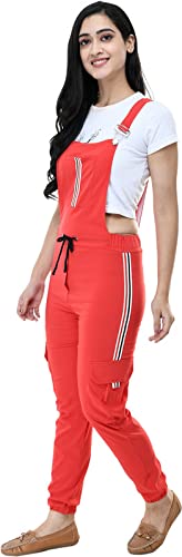 FELLAMO Girls cotton designer dungaree without top-48 Red 15-16 Years 1