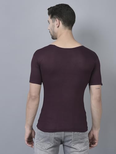 Image of Dollar Lehar Men Combed Cotton Round Neck with Sleeve Vest -Colour May Vary