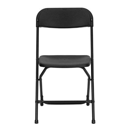 Ontario Furniture: Stackable Black Metal Folding Chair, 800-Pound Weight Capacity, Premium Steel Frame With Plastic Seat And Back #TOP3