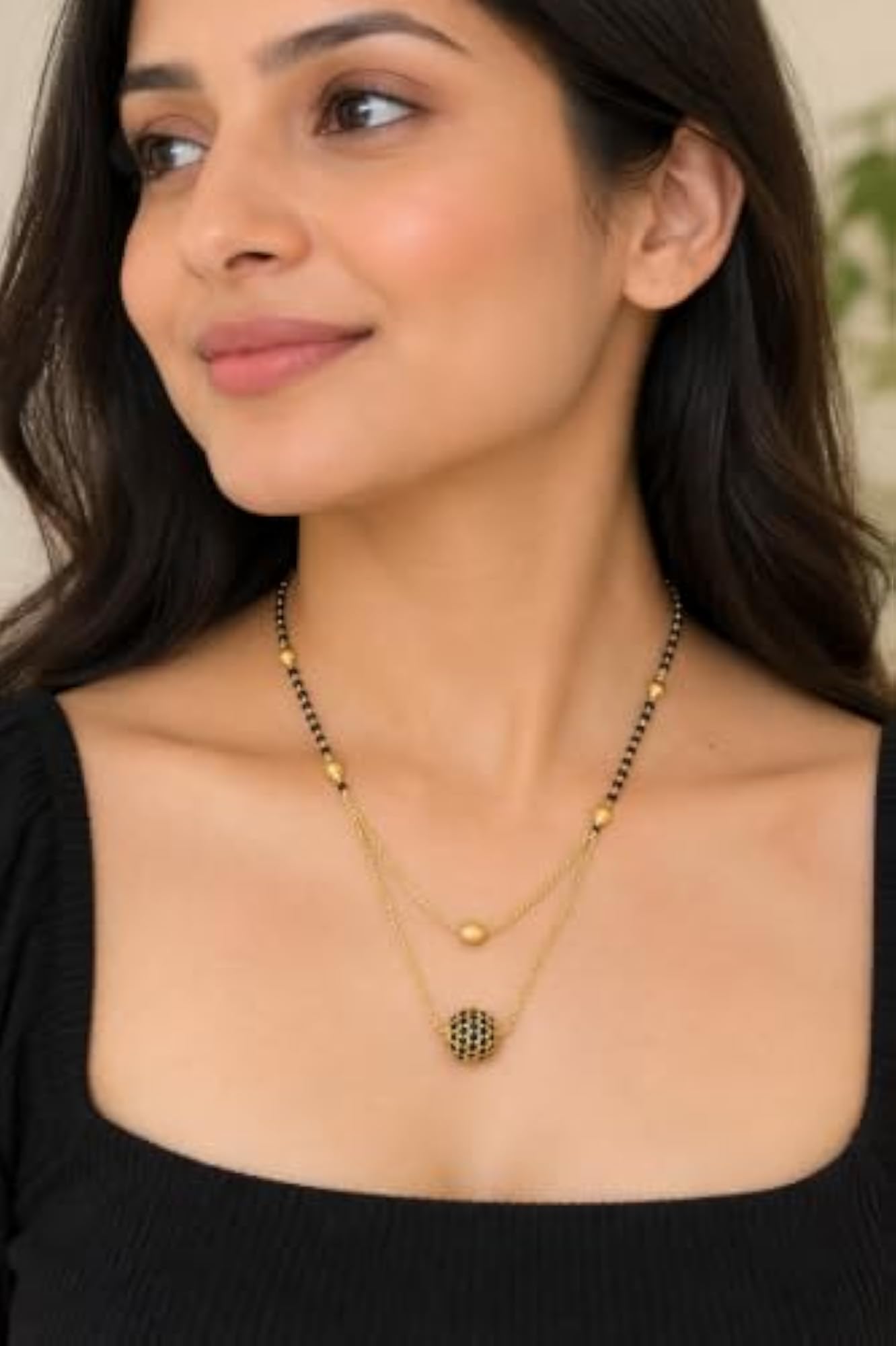 Women's Stylish Layered Mangalsutra Necklace