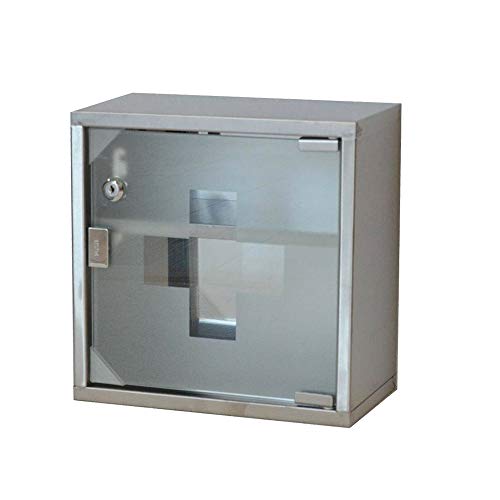 Style home Edelstahl Medizinschrank Arzneischrank Erste Hilfe Schrank mit Schloss Größe – Bild 3