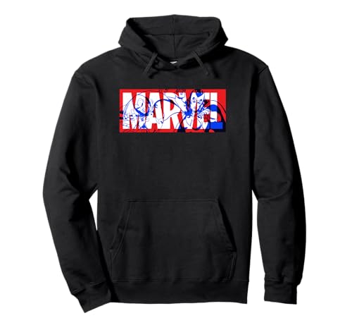Image of Marvel Logo Vision and The Scarlet Witch Comic Art Avengers Pullover Hoodie