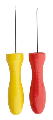 2 Aiguilles de piquage avec manche en bois 7cm