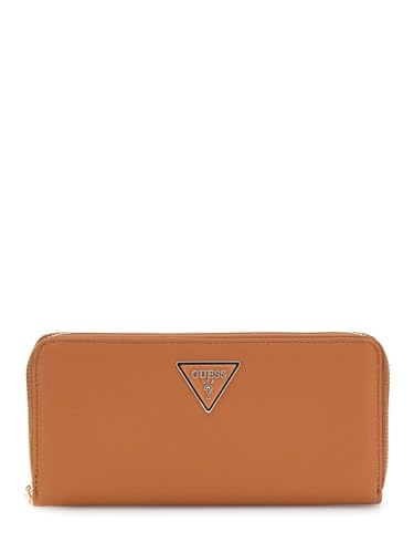 GUESS Monedero Laurel II SLG, cartera grande de alta gama con cremallera color cognac