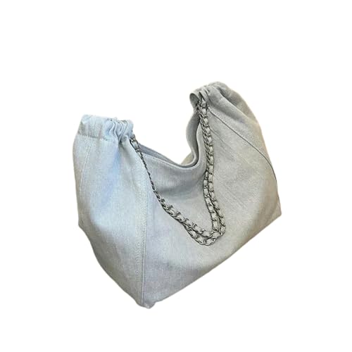 Fryloo Borsa a Spalla in Jeans con Catena – Borsa