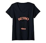 Photo Gallery donna retro vibes walking man coin flipping | design vintage maglietta con collo a v Photo Gallery donna retro vibes walking man coin flipping | design vintage maglietta con collo a v