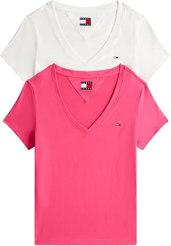 Tommy Jeans Camisetas de Manga Corta Pack de 2 Mujer...