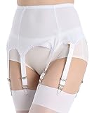 Aurueda Oberschenkel Strumpfgürtel Dehnbar Strapsgürtel für Dessous Oberschenkel Strümpfe Weiß, Größe XL
