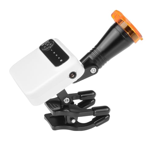 VIBURISH 5W LED Portalbe Headlight Lamp with Optical Filter and 2 Magnet Adsorption Batteries for Any Binocular Loupe (White)